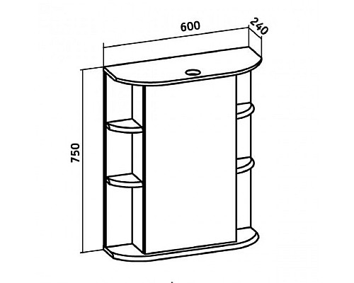 Зеркальный шкаф Runo Гиро 60 00000000025
