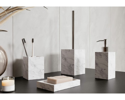 Стакан для зубных щеток WasserKRAFT Kammel K-9128 Белый мрамор