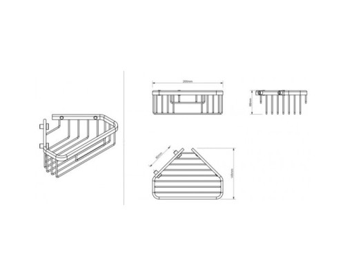 Полка корзина Sonia Contract 189847 угловая Черная матовая