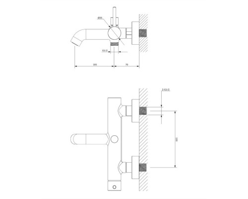 Смеситель для ванны Omnires Y Y1230BL черный