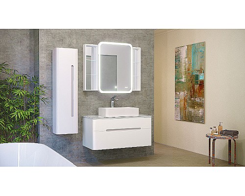 Тумба под раковину Jorno Bosko 100 Bos.01.100/P/W подвесная Белая