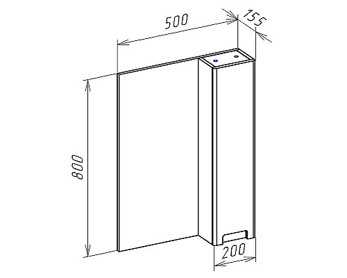 Зеркало со шкафом Bellezza Пегас 50 R 4610406021071 Бежевое Белое
