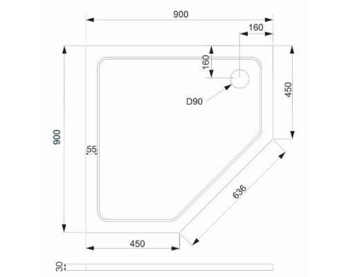 Душевой поддон из искусственного камня Veconi Tezeo 90x90 Белый
