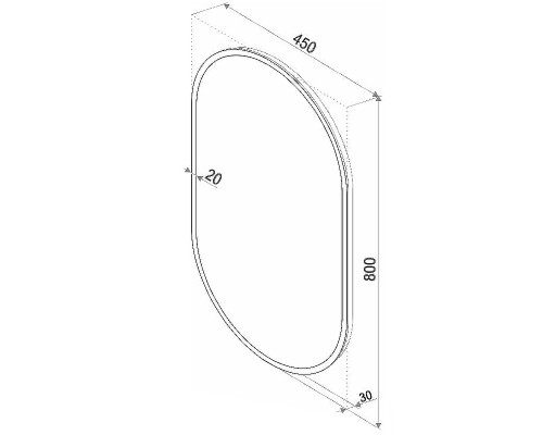 Зеркало Sintesi Tito 45 SIN-SPEC-TITO-45 с подсветкой Черное с сенсорным выключателем