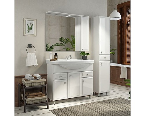 Зеркало со шкафом Comforty Сочи 100 00003132226 Белый глянец