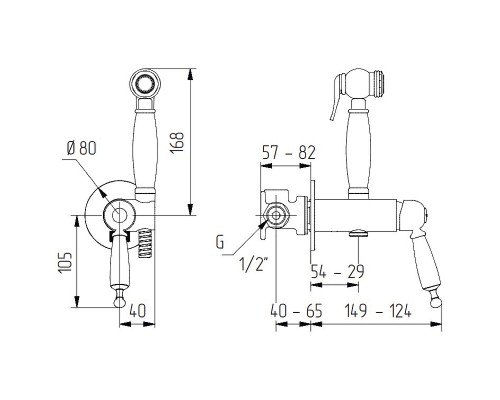 Гигиенический душ со смесителем Migliore Oxford 30529 Хром