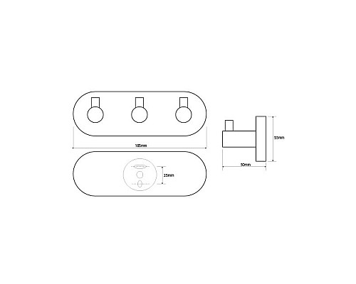 Планка с 3мя крючками Bemeta 104405232