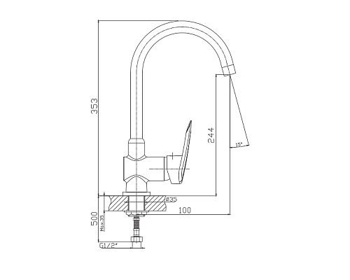 Смеситель для кухни Haiba HB4007 Хром