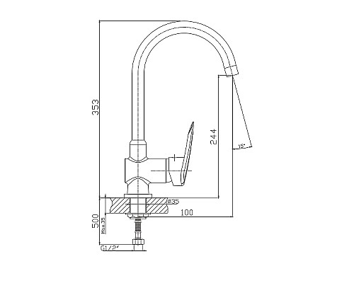 Смеситель для кухни Haiba HB4007 Хром