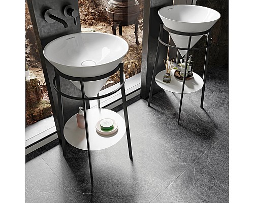 Раковина Kerama Marazzi CONO встаиваемая сверху 44, белая глянцевая Раковина Kerama Marazzi CONO встаиваемая сверху 44, белая глянцевая
