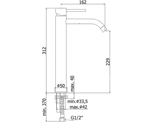 Смеситель Paffoni Light LIG081NO для раковины, черный