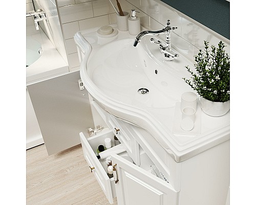 Тумба под раковину 1MarKa Прованс New 80Н У94490 Белый глянец