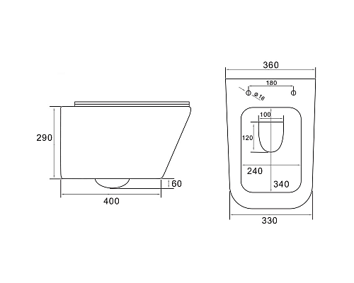 Унитаз Vincea Q-Line VT1-12MG подвесной Серый матовый с сиденьем Микролифт