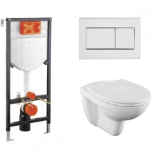 Комплект унитаза с инсталляцией Vitra Norm Fit 9773B099-7207 с сиденьем Микролифт и клавишей смыва