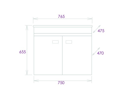Тумба под раковину Onika Марбл 75.02 107517 подвесная Мрамор Камень бетонный