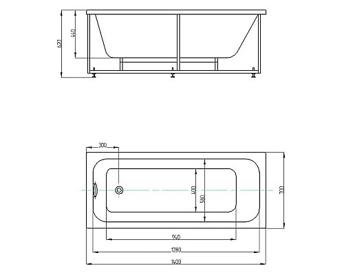 Акриловая ванна Aquatek Eco-friendly Мия 140x70 MIY140-0000001
