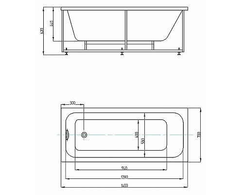 Акриловая ванна Aquatek Eco-friendly Мия 140x70 MIY140-0000001