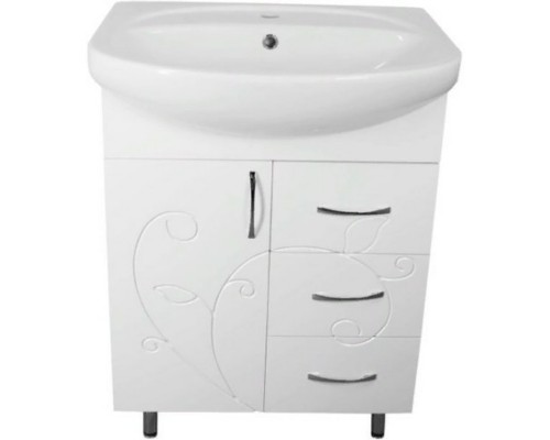 Тумба под раковину Style Line Эко Фьюжн 26 Стелла 65 ЛС-00002285 Белый глянец