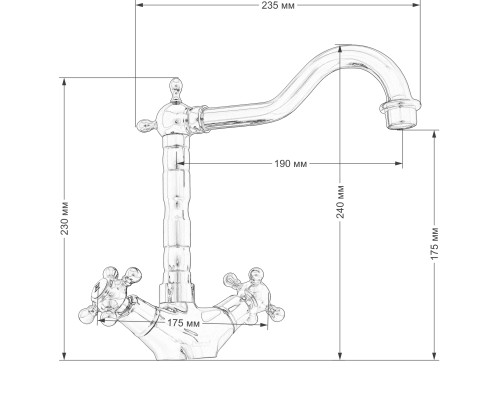 Смеситель для кухни Seaman Barcelone SSL-5079-Au Красное золото