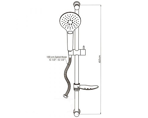 Душевой гарнитур GPD DST57-S Черный матовый