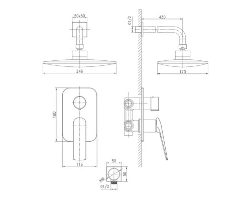 Душевая система Lemark Allegro LM5929CW Хром
