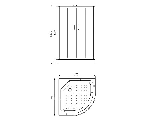 Душевая кабина Parly Classic Эконом 80x80 EC831 без гидромассажа