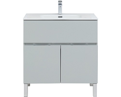 Тумба под раковину Aquanet Алвита New 80 277552 Серая матовая