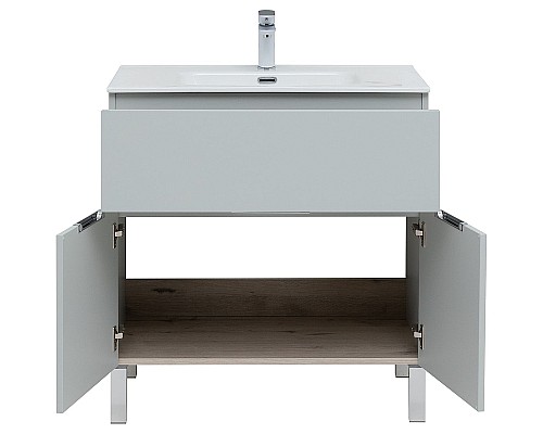 Тумба под раковину Aquanet Алвита New 80 277552 Серая матовая