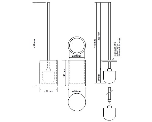Ершик для унитаза Bemeta Gamma 145613320 Черный