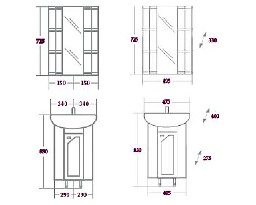 Тумба под раковину Onika Малютка 33.01 Белая