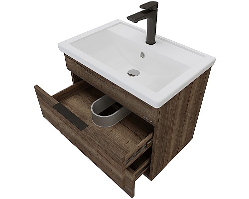 Тумба под раковину Grossman Форта 70 1070032 подвесная Темный дуб галифакс