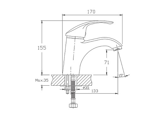 Смеситель для раковины Haiba HB1021 Хром Смеситель для раковины Haiba HB1021 Хром