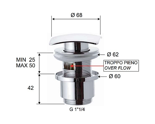 Донный клапан Remer 905SCC2114 click-clack Хром Донный клапан Remer 905SCC2114 click-clack Хром