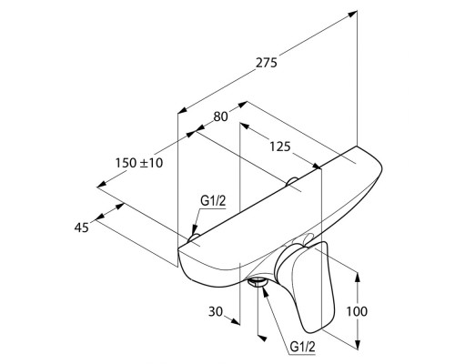 Однорычажный смеситель для душа Kludi Ambienta 537100575