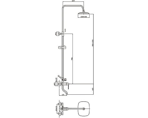 Душевая система Haiba HB2405 Хром