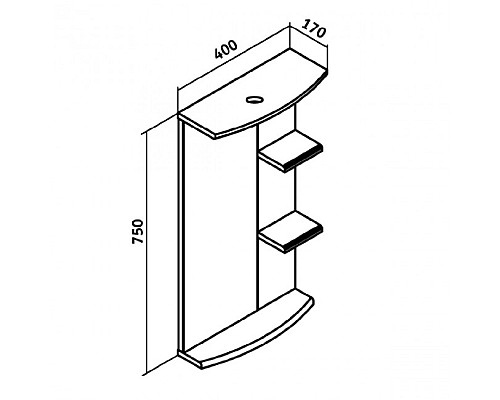 Зеркало для ванной Runo Азов 40 00000000934