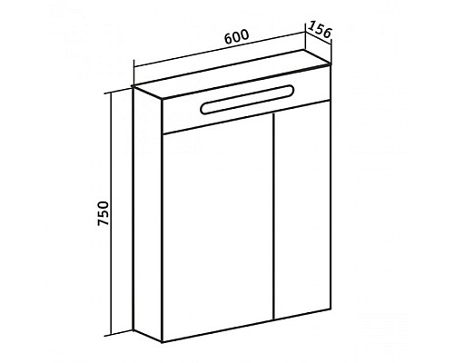 Зеркальный шкаф Runo Парма 60 00000001147