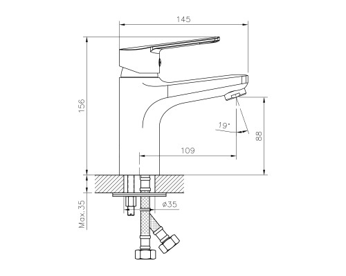 Смеситель для раковины Decoroom DR22011 Хром