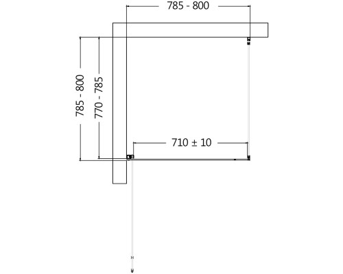 Душевой уголок AQUAme 80x80 L профиль Черный матовый стекло прозрачное