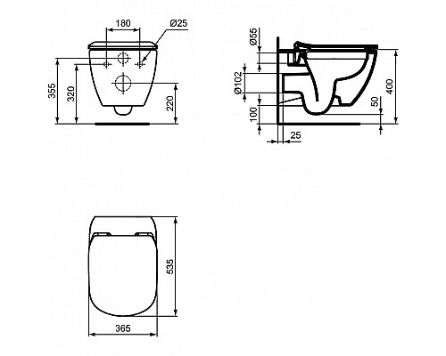 Унитаз Ideal Standard Tesi T355101 подвесной с сиденьем Микролифт