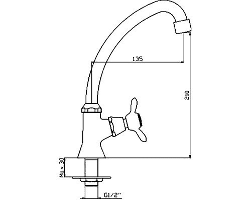 Смеситель для кухонной мойки Rossinka Q Q02-60U