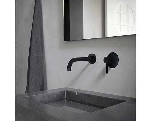 Смеситель ABBER Wasser Kreis AF8112B для раковины скрытого монтажа, черный матовый
