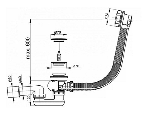 Слив-перелив Relisan Vega V55R Гл000025933 полуавтомат Золото Слив-перелив Relisan Vega V55R Гл000025933 полуавтомат Золото