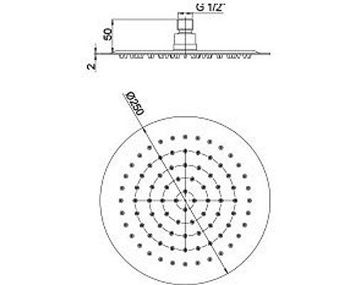 Верхний душ Paini 50CR759UP25E Хром