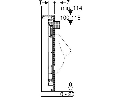 Инсталляция Geberit GIS 461.621.00.1 для писсуара Серая