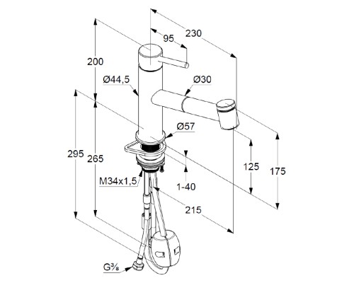 Смеситель для кухни Kludi Steel 44851F860 Нержавеющая сталь