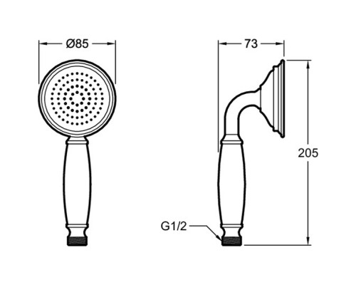 Ручной душ Jacob Delafon Louise E24366-CP Хром
