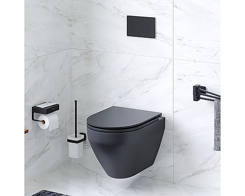 Унитаз AM.PM Spirit V2.0 C701700MBSC подвесной Черный матовый с сиденьем микролифт