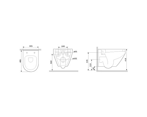 Унитаз AM.PM Spirit V2.0 C701700MBSC подвесной Черный матовый с сиденьем микролифт