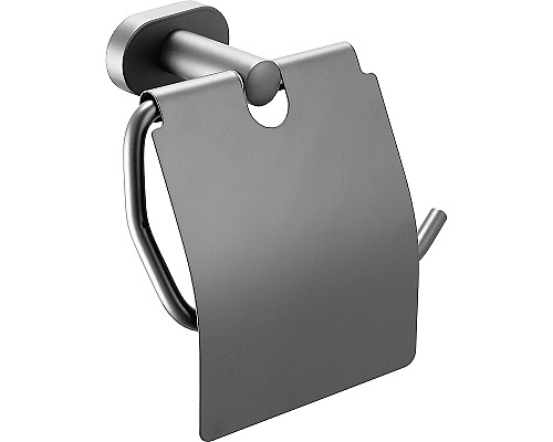 Держатель туалетной бумаги Belz B905 B90503 с крышкой Вороненая сталь